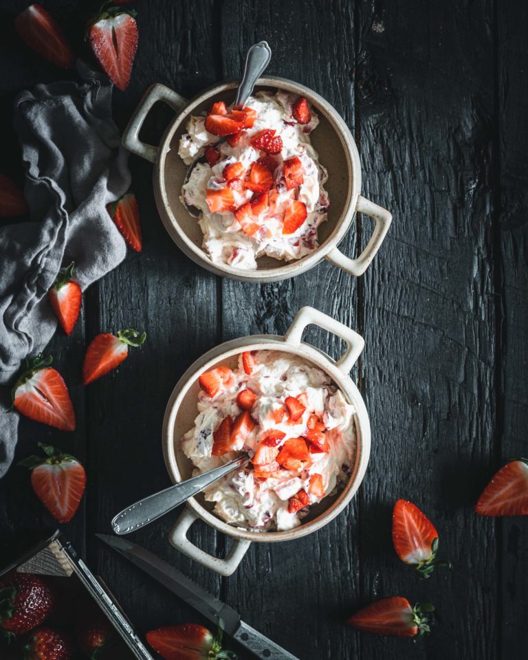Erdbeerquark mit Weizenkeimöl und Leinöl - Kochstübchen
